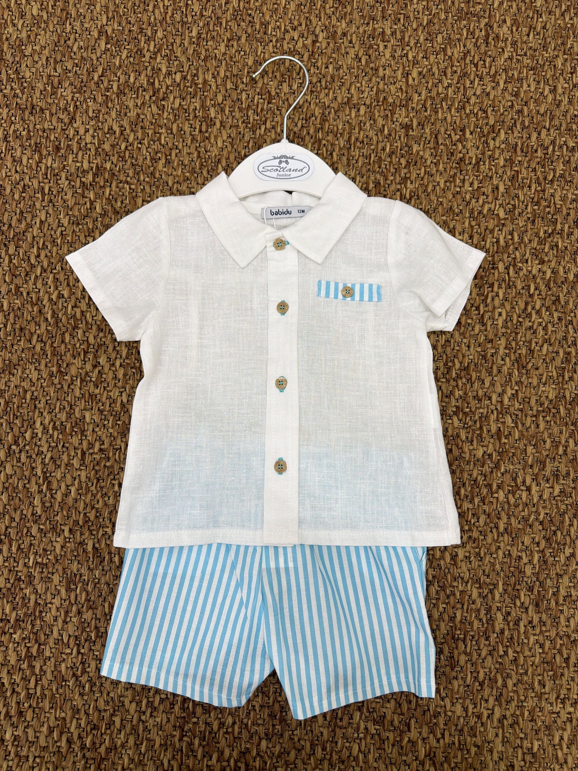 Completo bambino 2pz shorts a righe Babidu