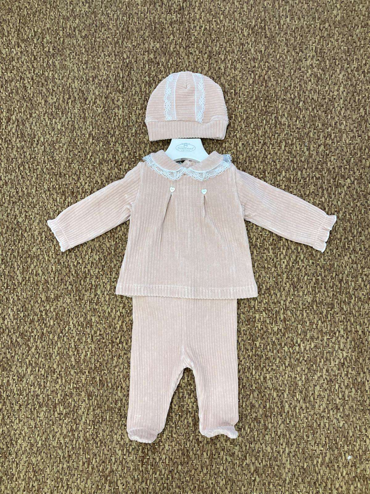 Completo neonata 2pz a costine con cappellino Baby Vip