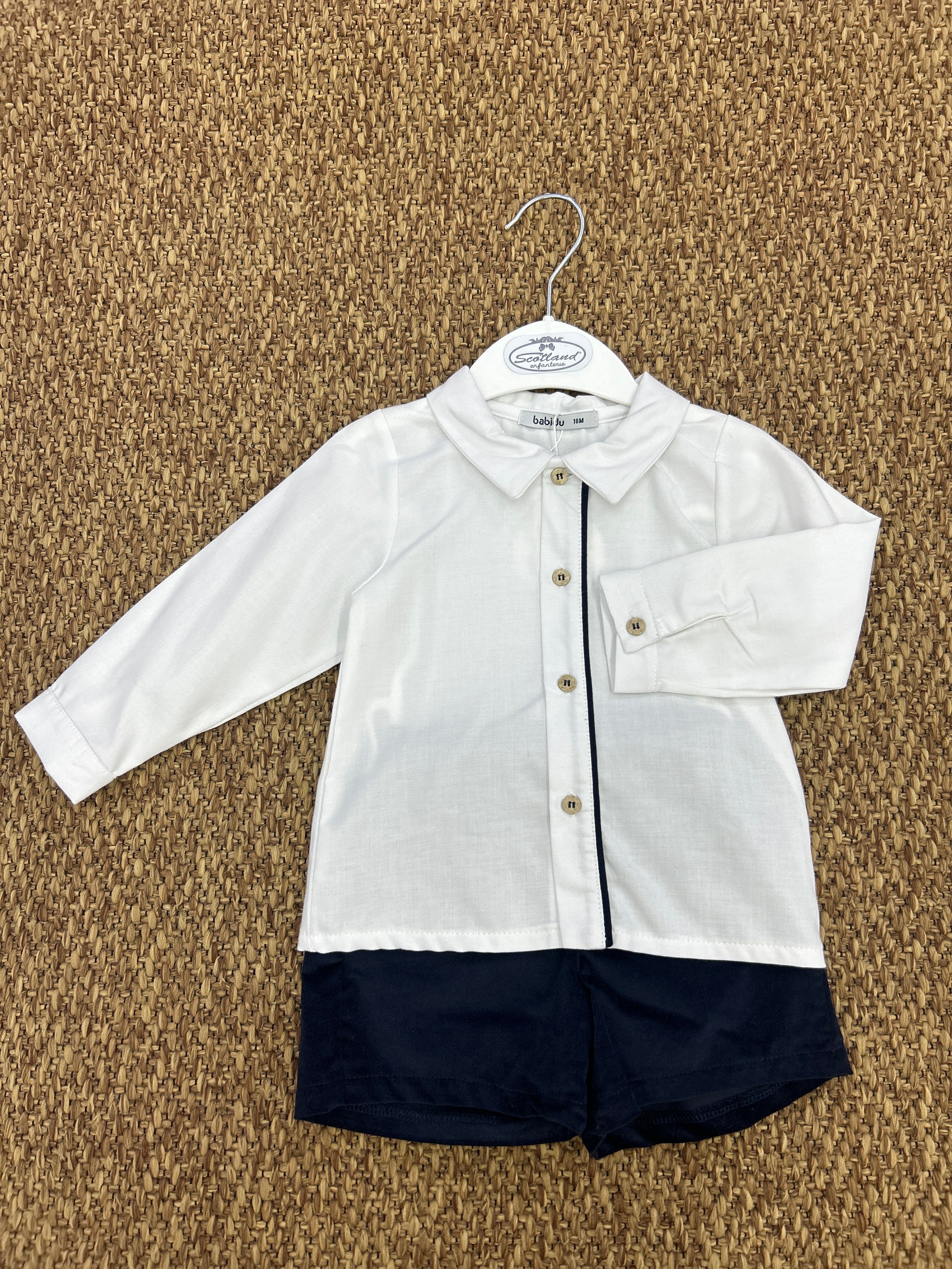 Completo camicia e short in velluto Babidu