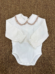 Body neonati con collo volant quadretti Baby Vip