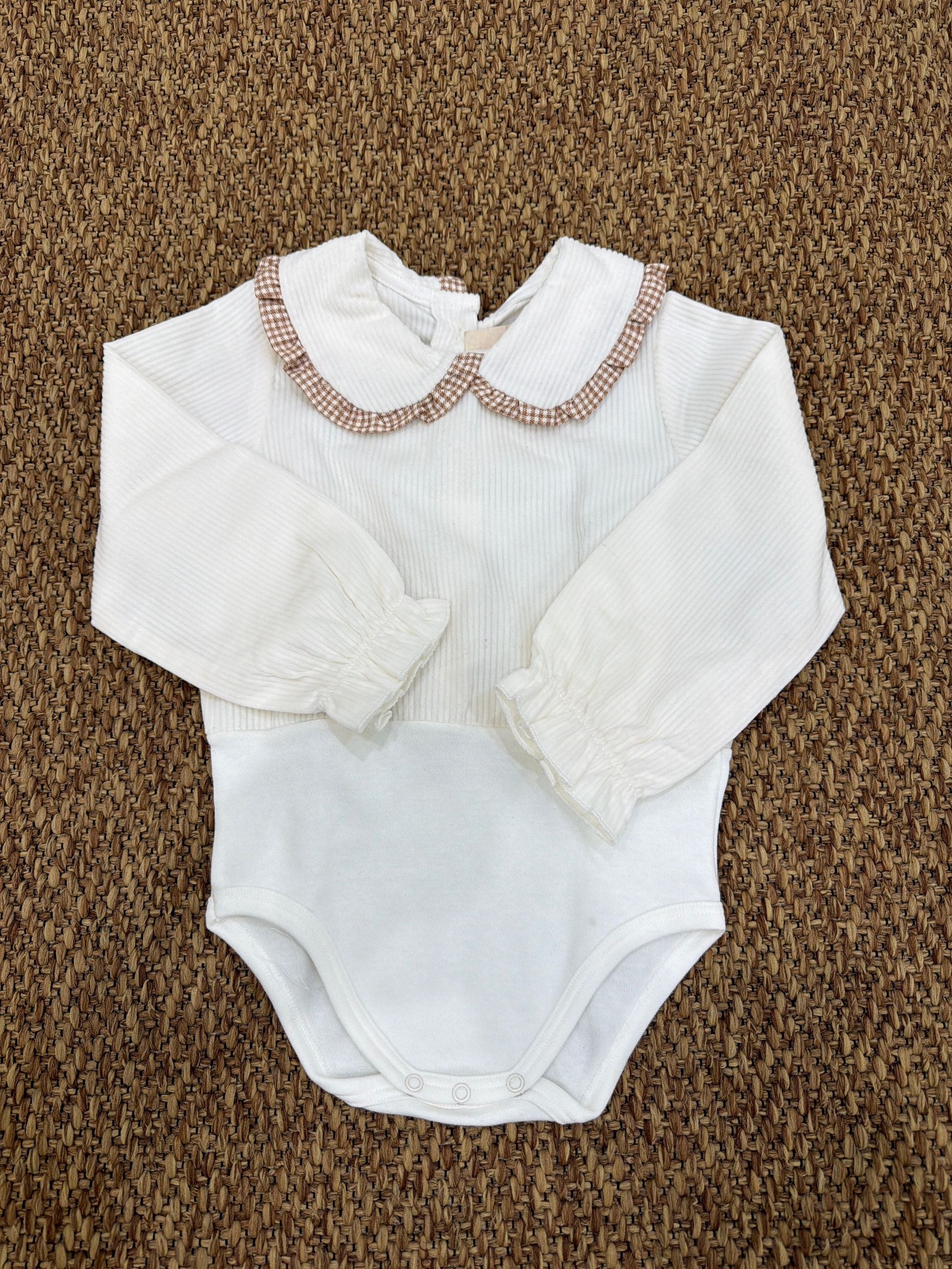 Body neonati con collo volant quadretti Baby Vip