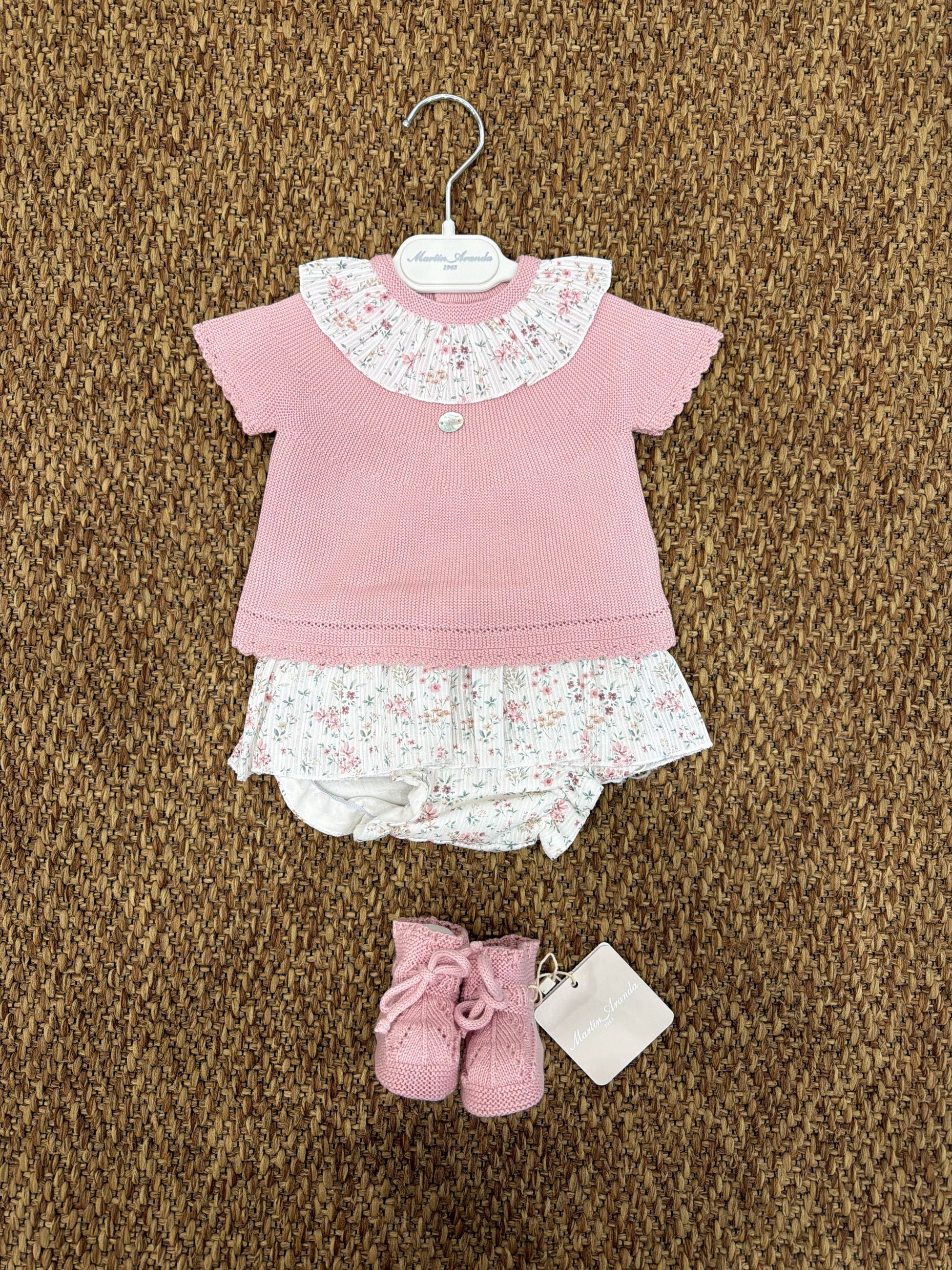 Completo bambina 2pz a fiori con scarpine Martin Aranda