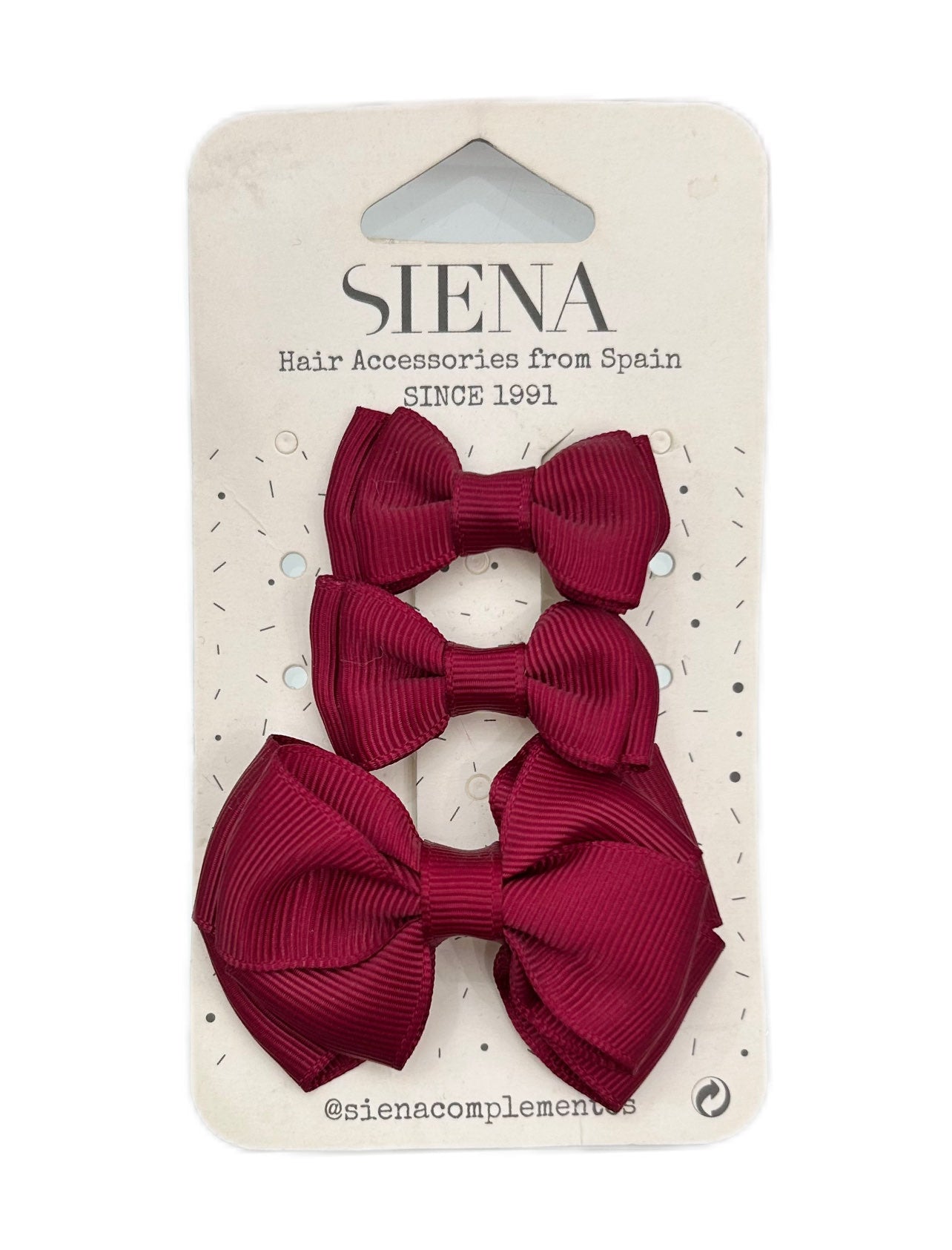 Set mollette bimba con fiocco tre grandezze Siena