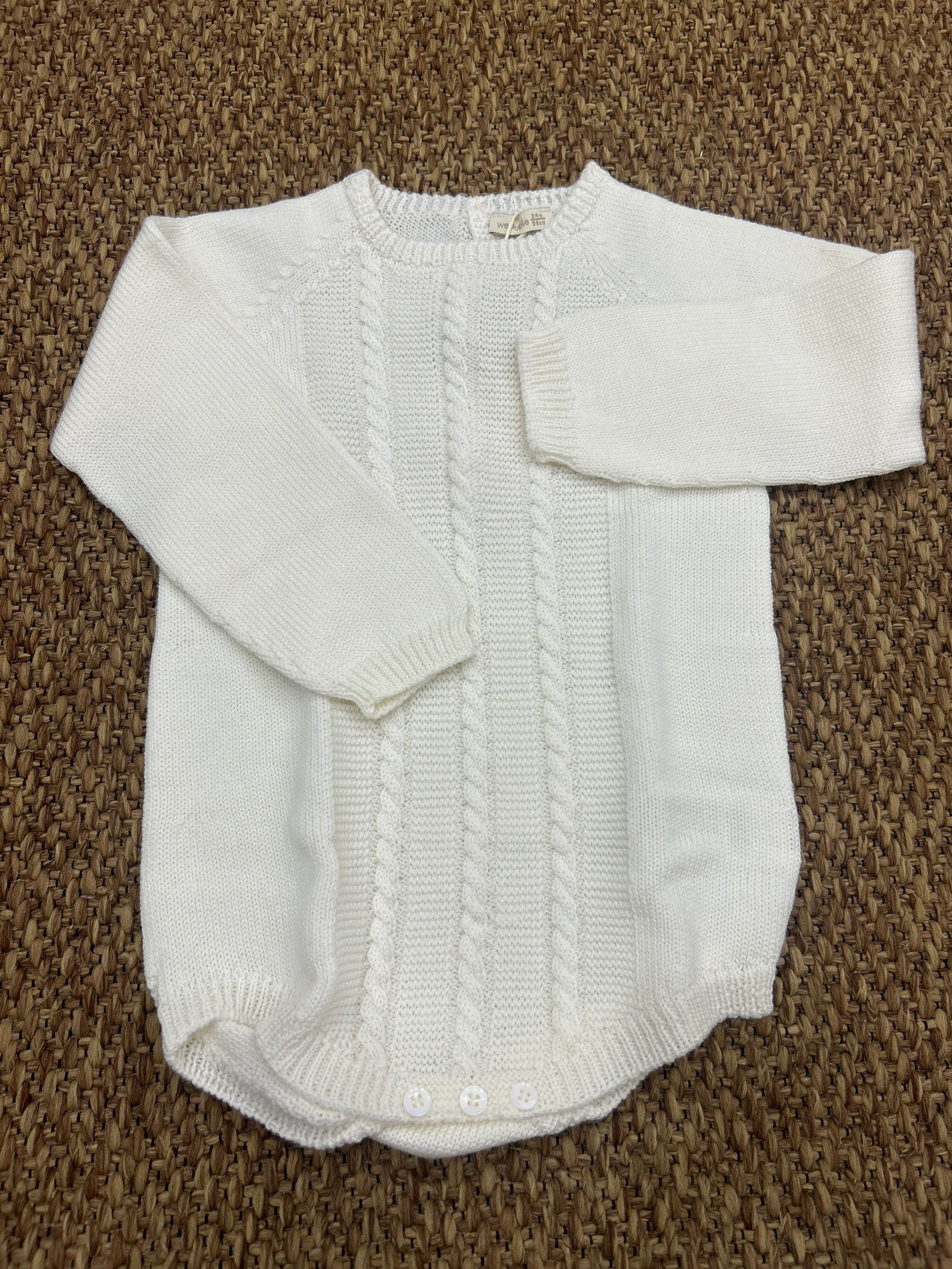 Pagliaccetto bimba in lana trecce Wedoble