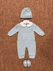 Tutina neonati punto smock con cappellino e babbucce Baby Lord