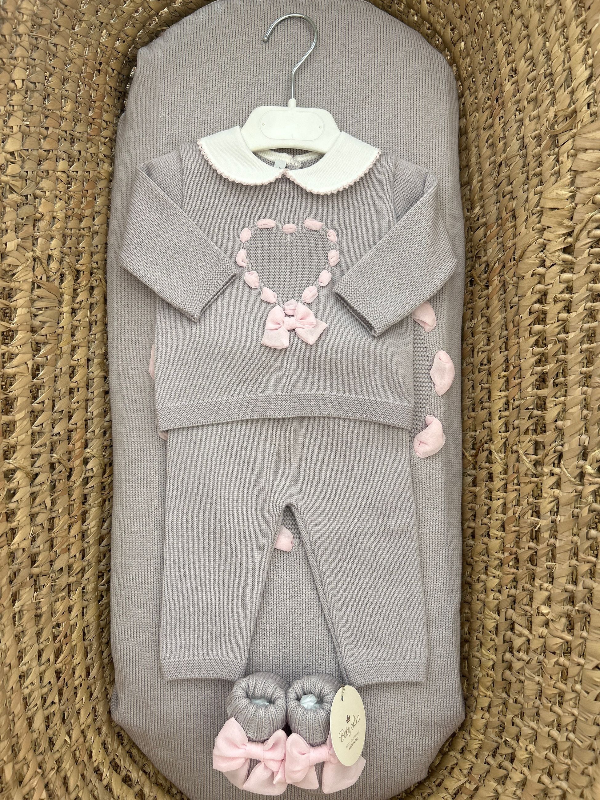 Completo neonata 2pz cuore con scarpine Baby Lord