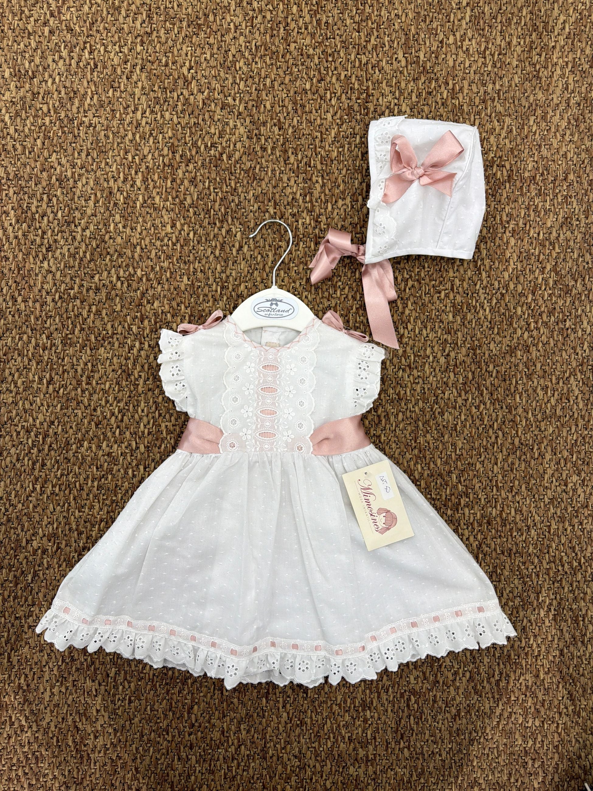 Abito bambina cerimonia 3pz dettagli in pizzo Mimosines