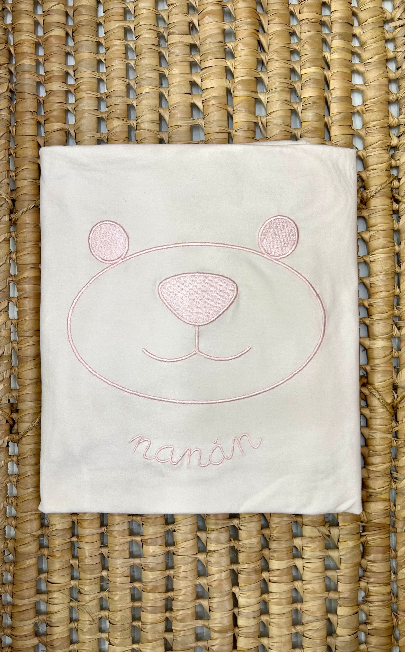 Copertina neonati con ricamo orsetto Nanan