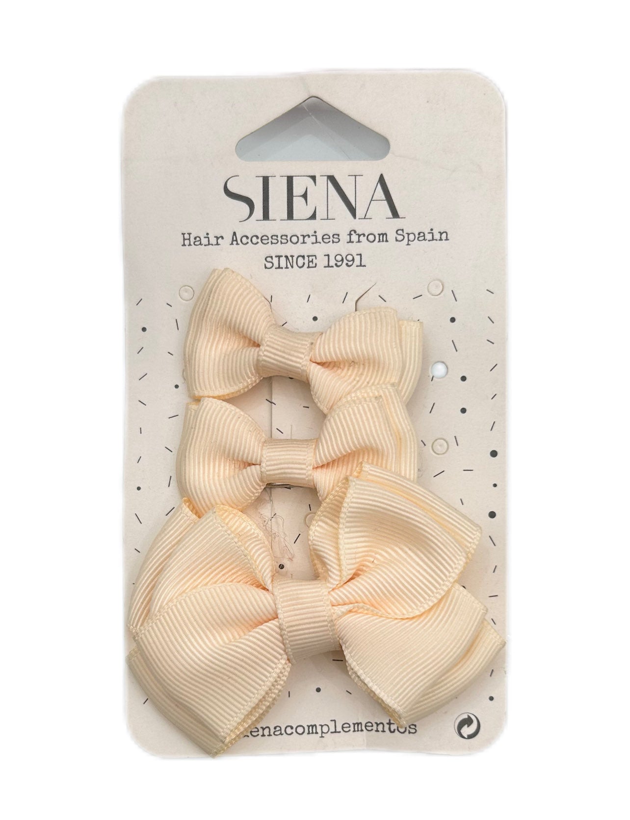 Set mollette bimba con fiocco tre grandezze Siena
