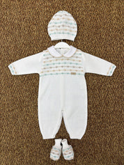 Tutina neonati con cappellino e scarpine a pois colorati Marlù