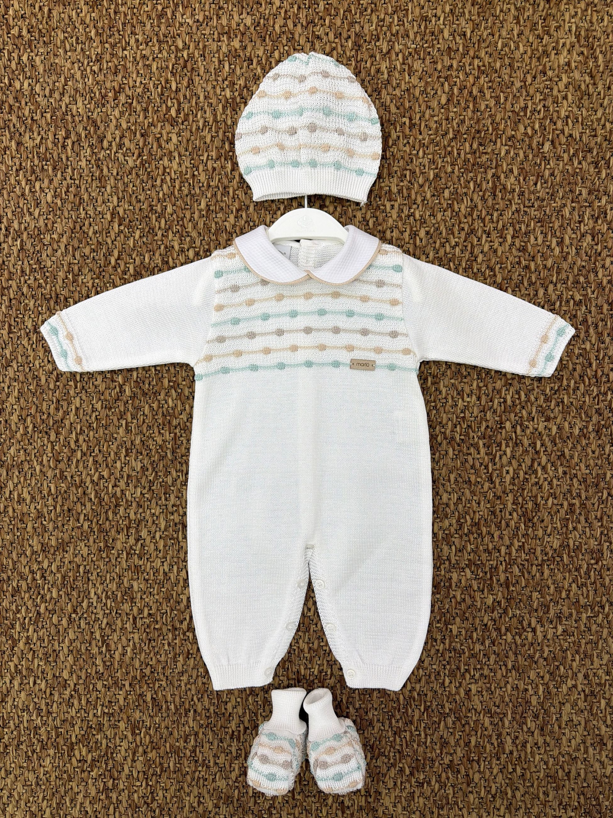 Tutina neonati con cappellino e scarpine a pois colorati Marlù