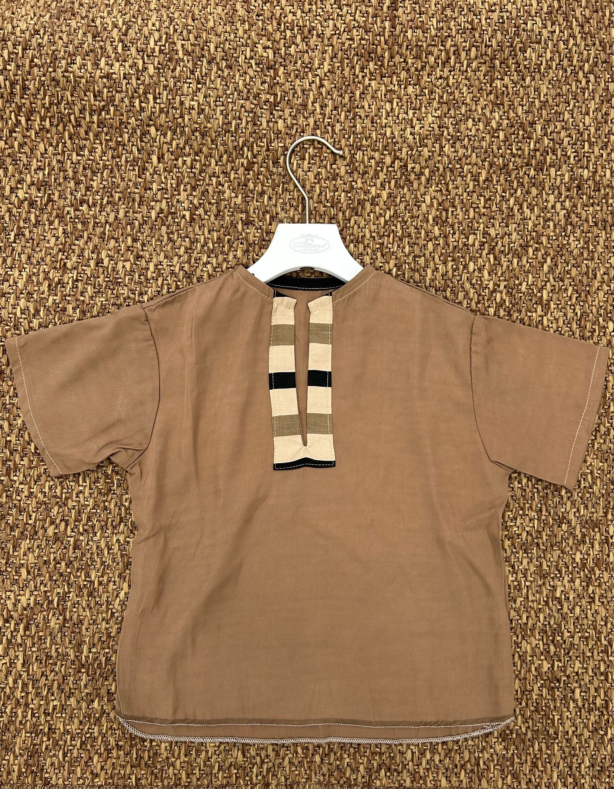 Camicia bimbo marrone Enfant Made in Italy