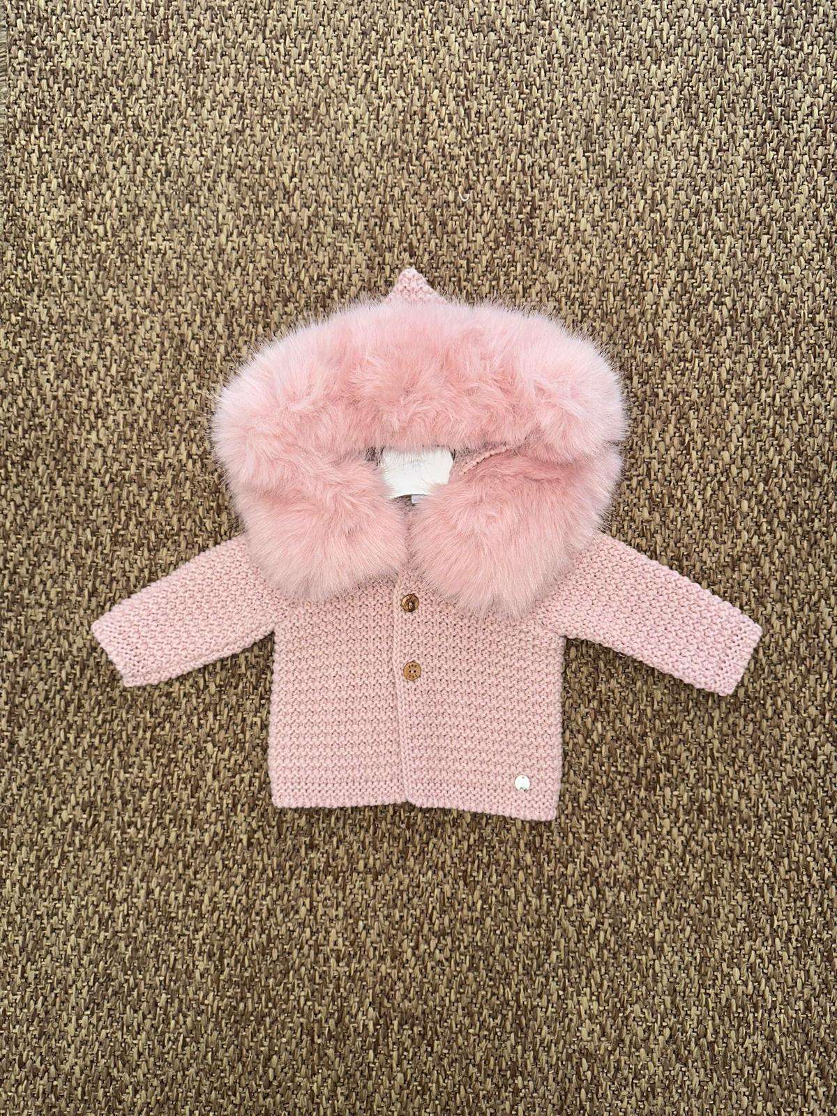 Cappotto neonato con cappuccio in pellicciotto Paz Rodriguez