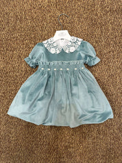 Abito bambina in ciniglia con colletto floreale Teto&Tatta