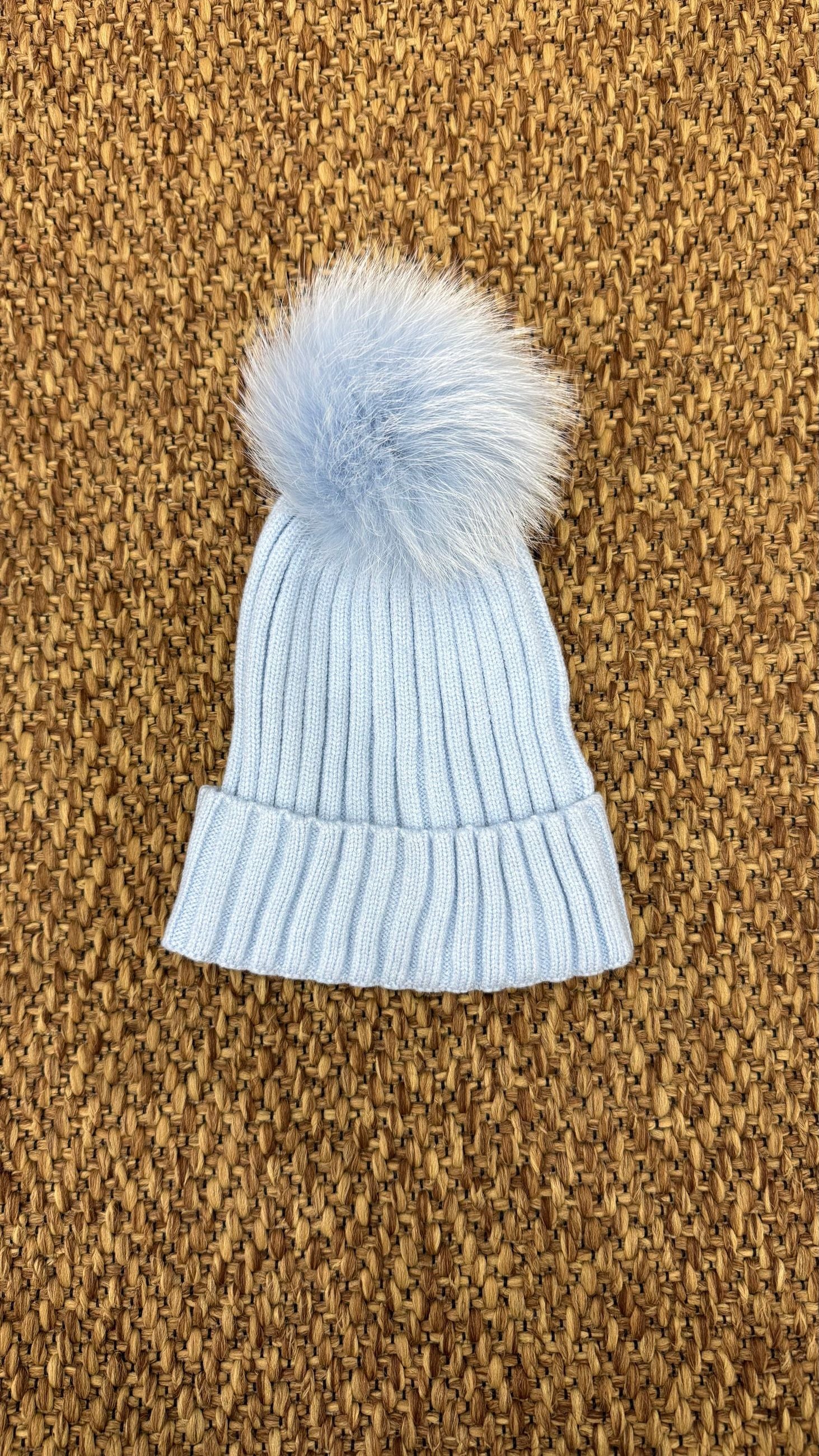 Cappello bimbi a costine pon pon Enfant Made in Italy