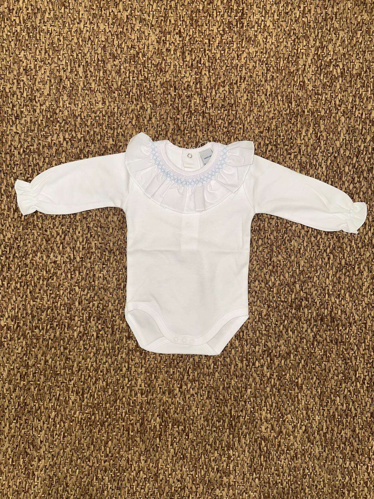 Body neonata con colletto rouches Babidu