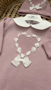 Set nascita neonata cuore con roselline Baby Lord
