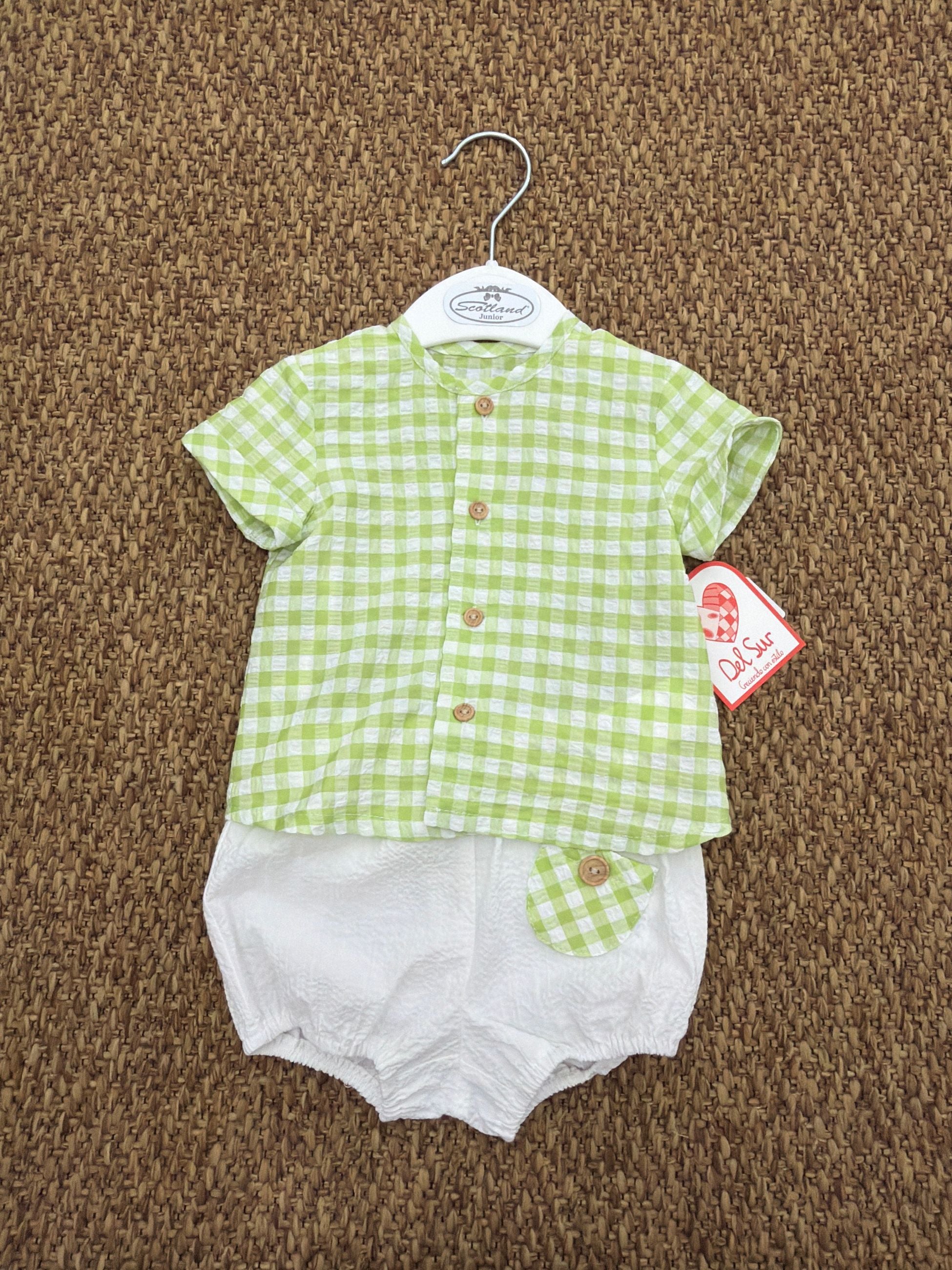 Completo bambino 2pz camicia a quadretti Del Sur