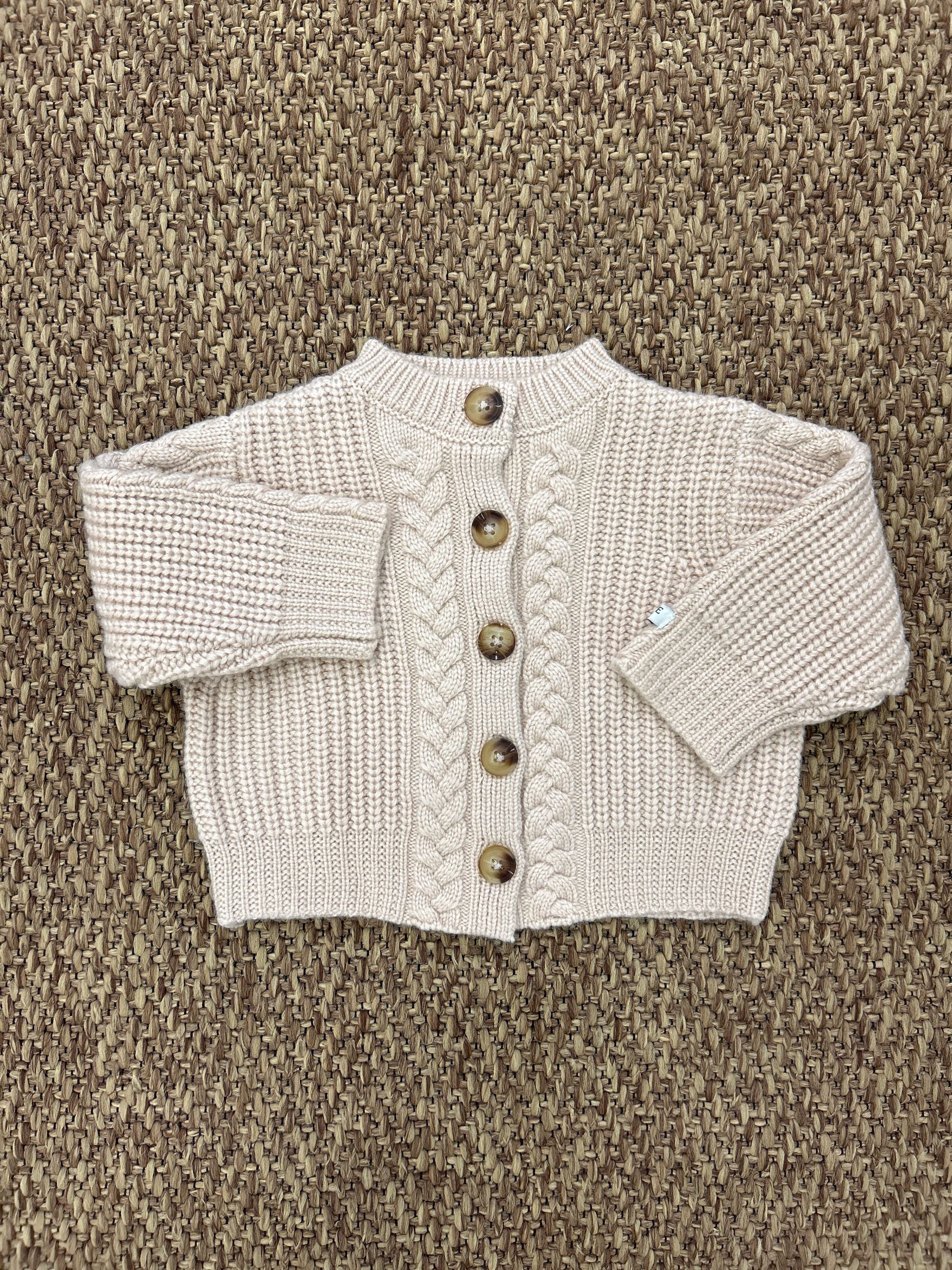 Cardigan bimbi in lana trecce Donsje
