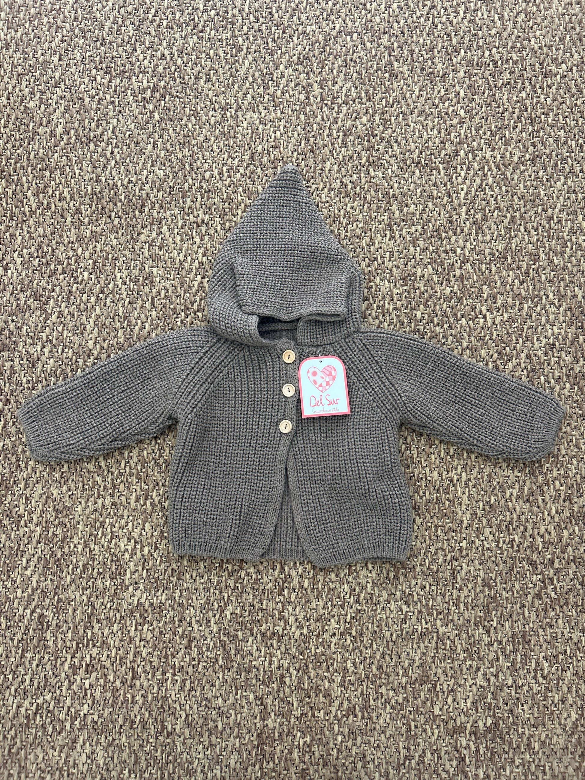 Cardigan bimbi in lana con cappuccio Del Sur