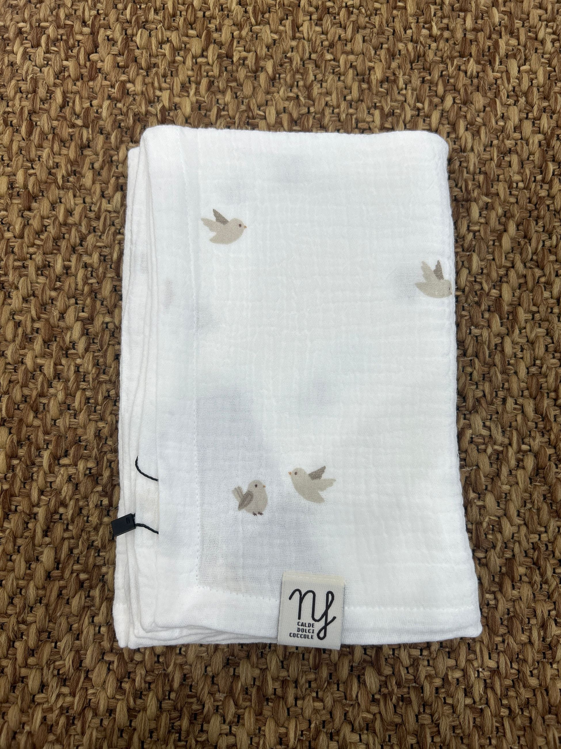 Mussola garzata uccellini Nanna Frufru