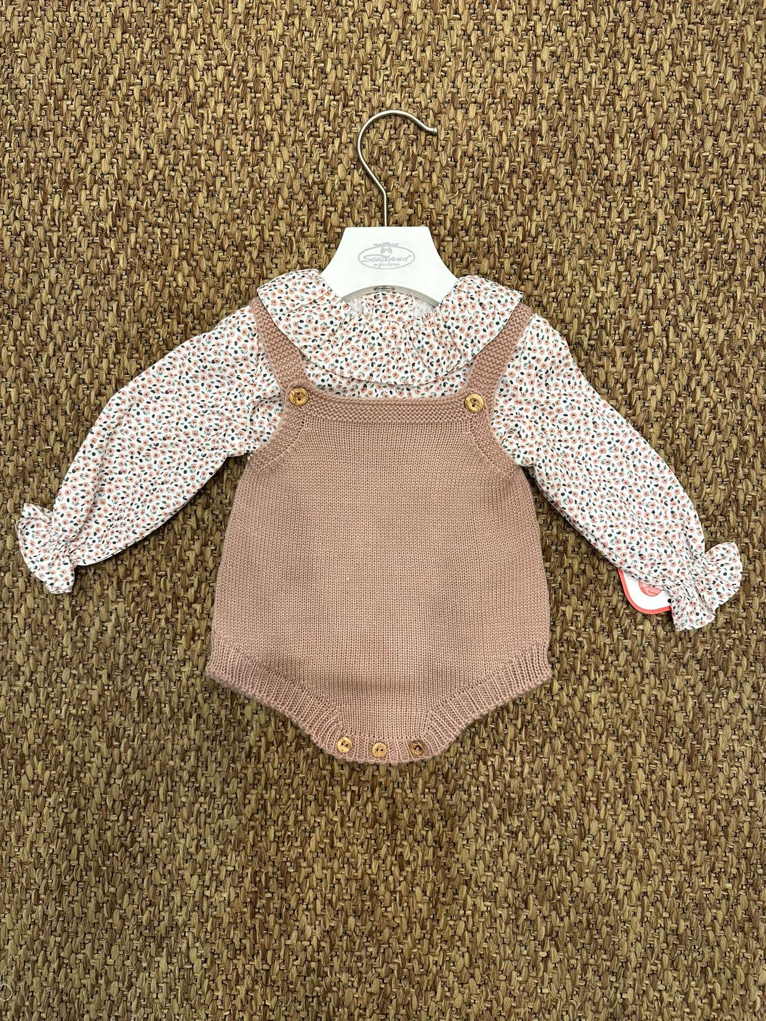 Completo neonata 2pz con camicia a fiori Del Sur