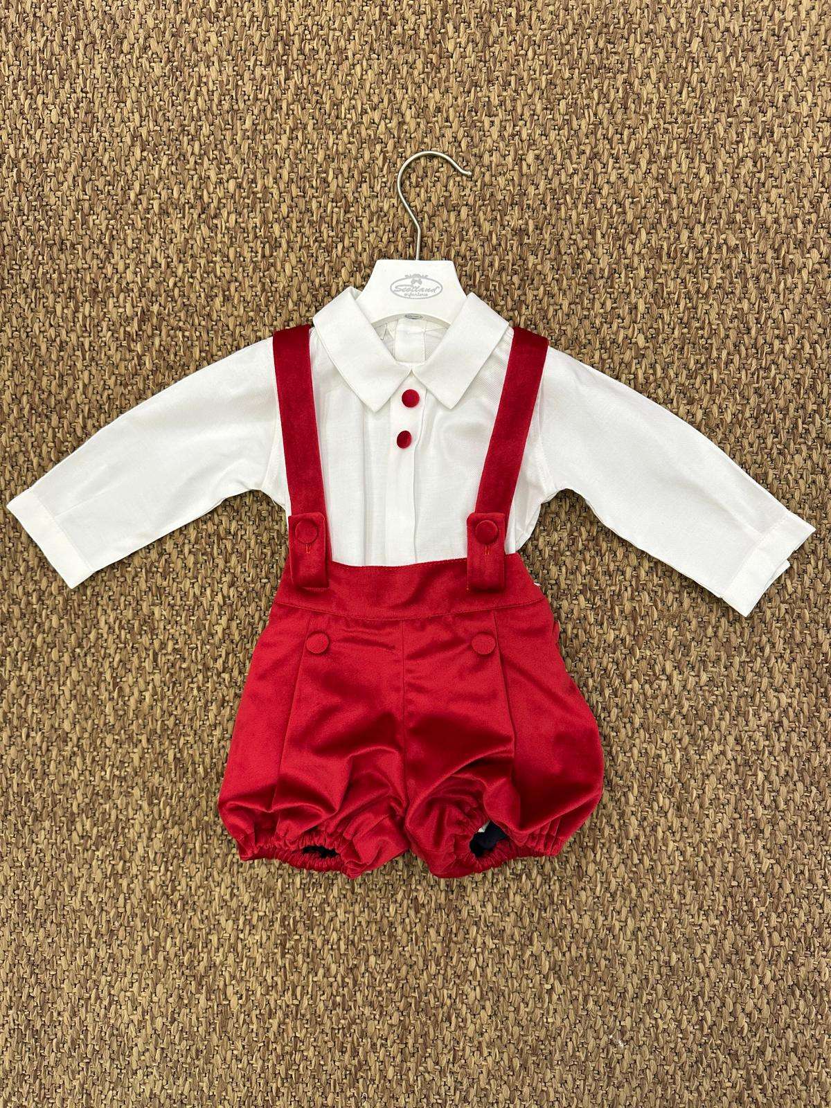 Completo bambino 2pz salopette in ciniglia Les Joies