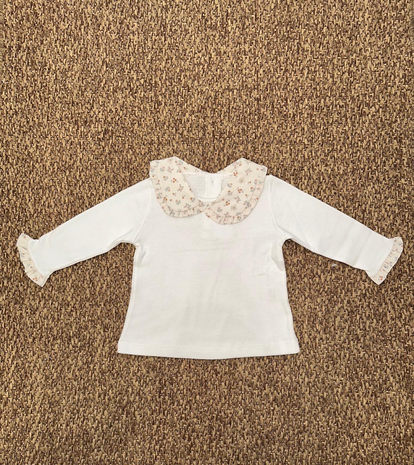Maglia bambina maniche lunghe con collo floreale Baby Vip