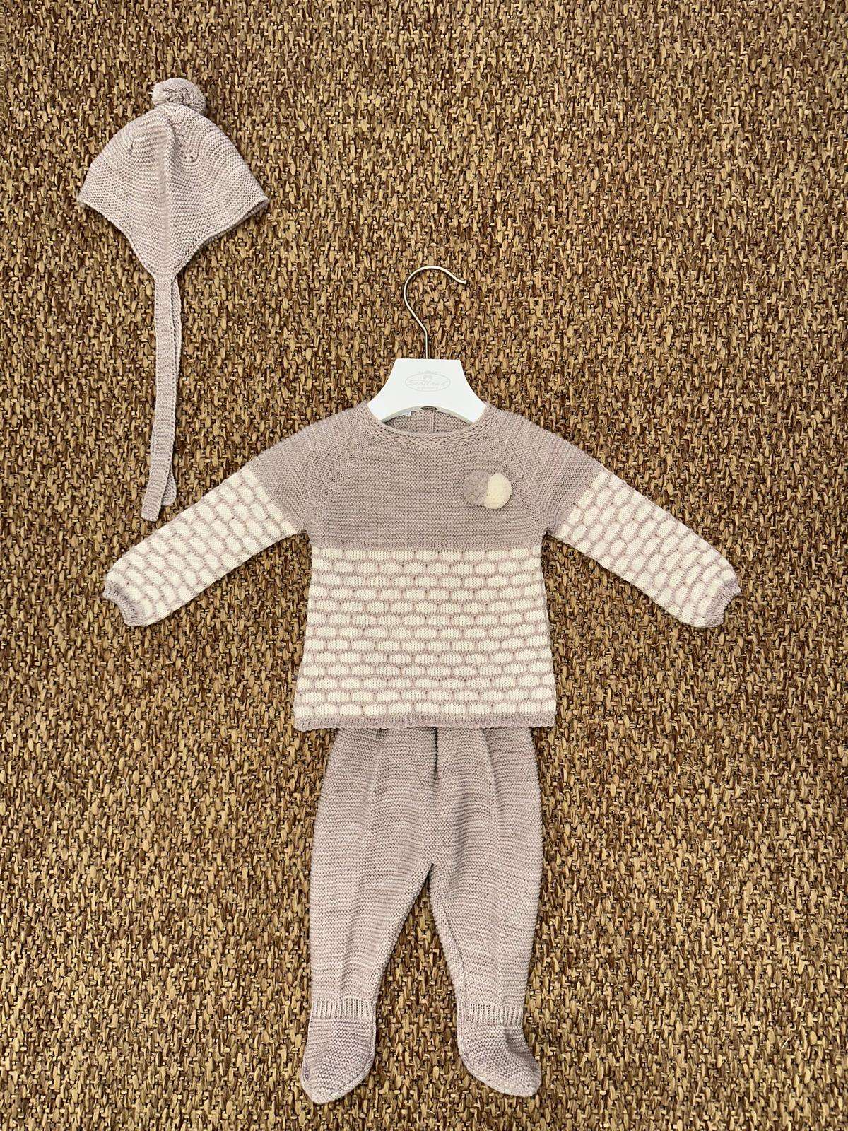 Completo neonati 2pz pon pon con cappellino Juliana