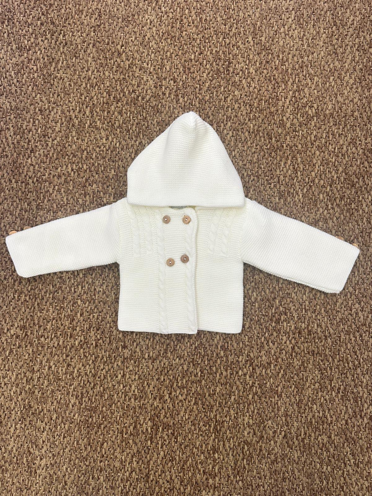 Cappotto neonati doppio petto con cappuccio Sardon