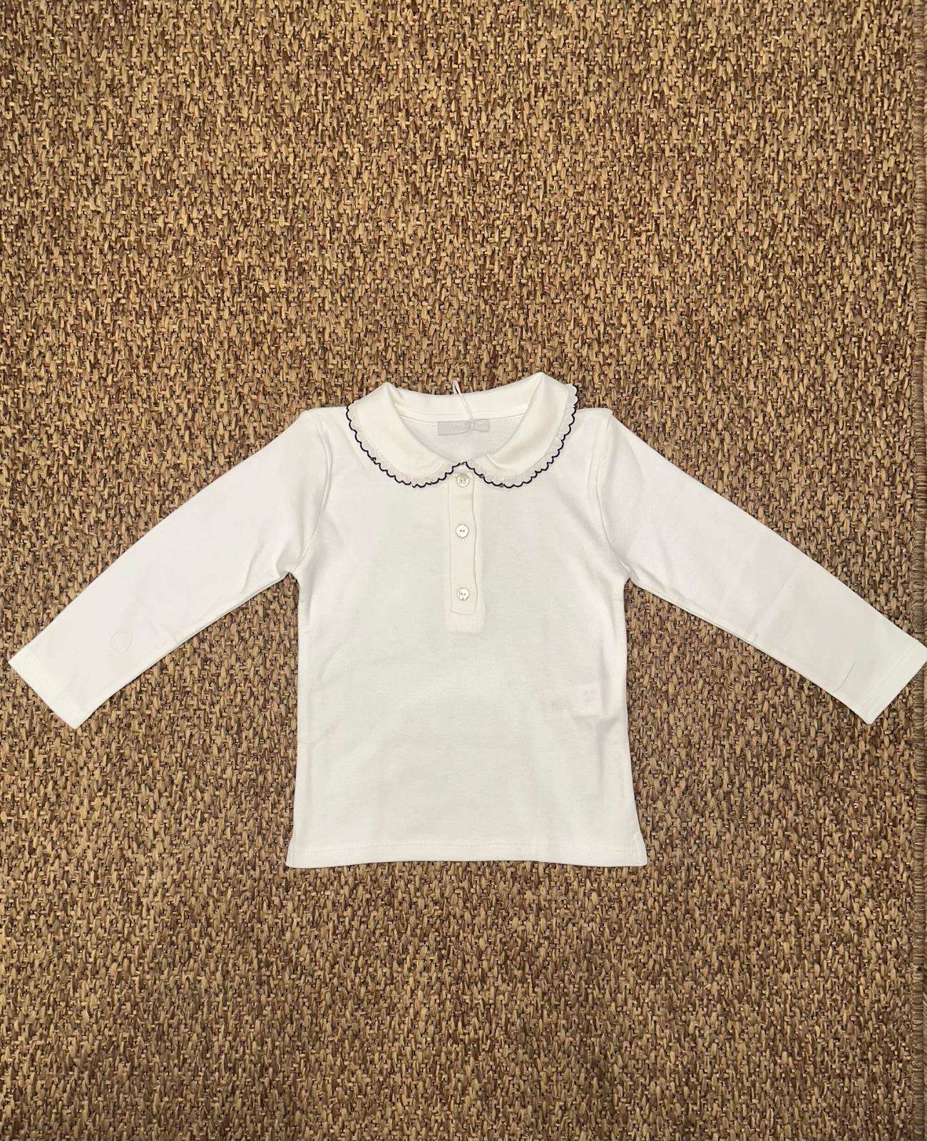 T-shirt bambina maniche lunghe con colletto rotondo ricamato Cocodè