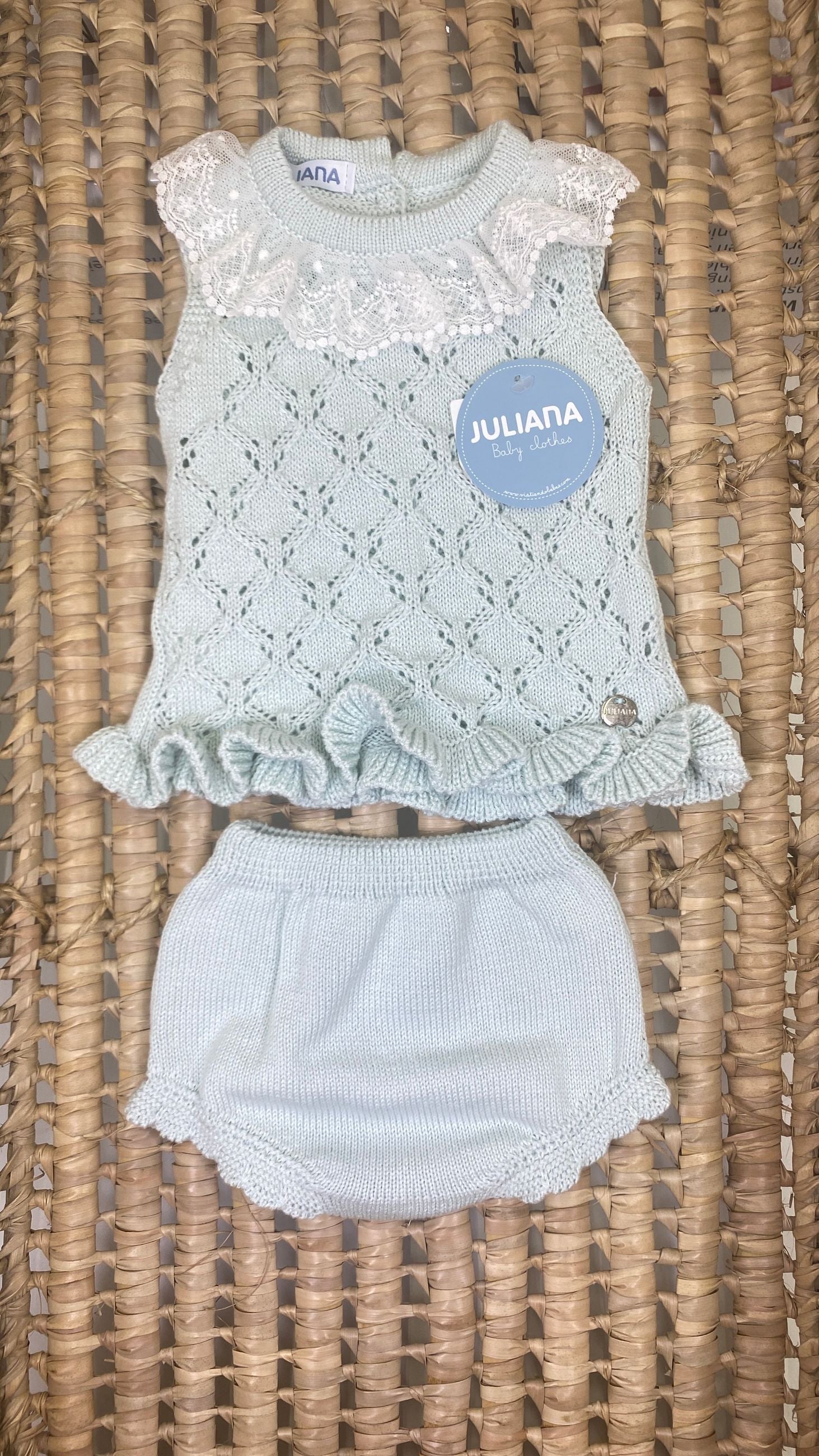 Completo bimba in filo con merletto Juliana