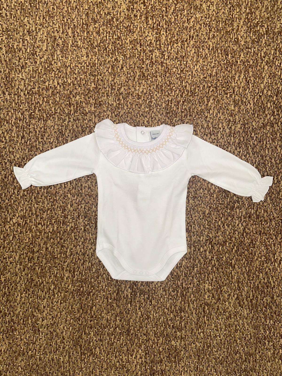 Body neonata con colletto rouches Babidu
