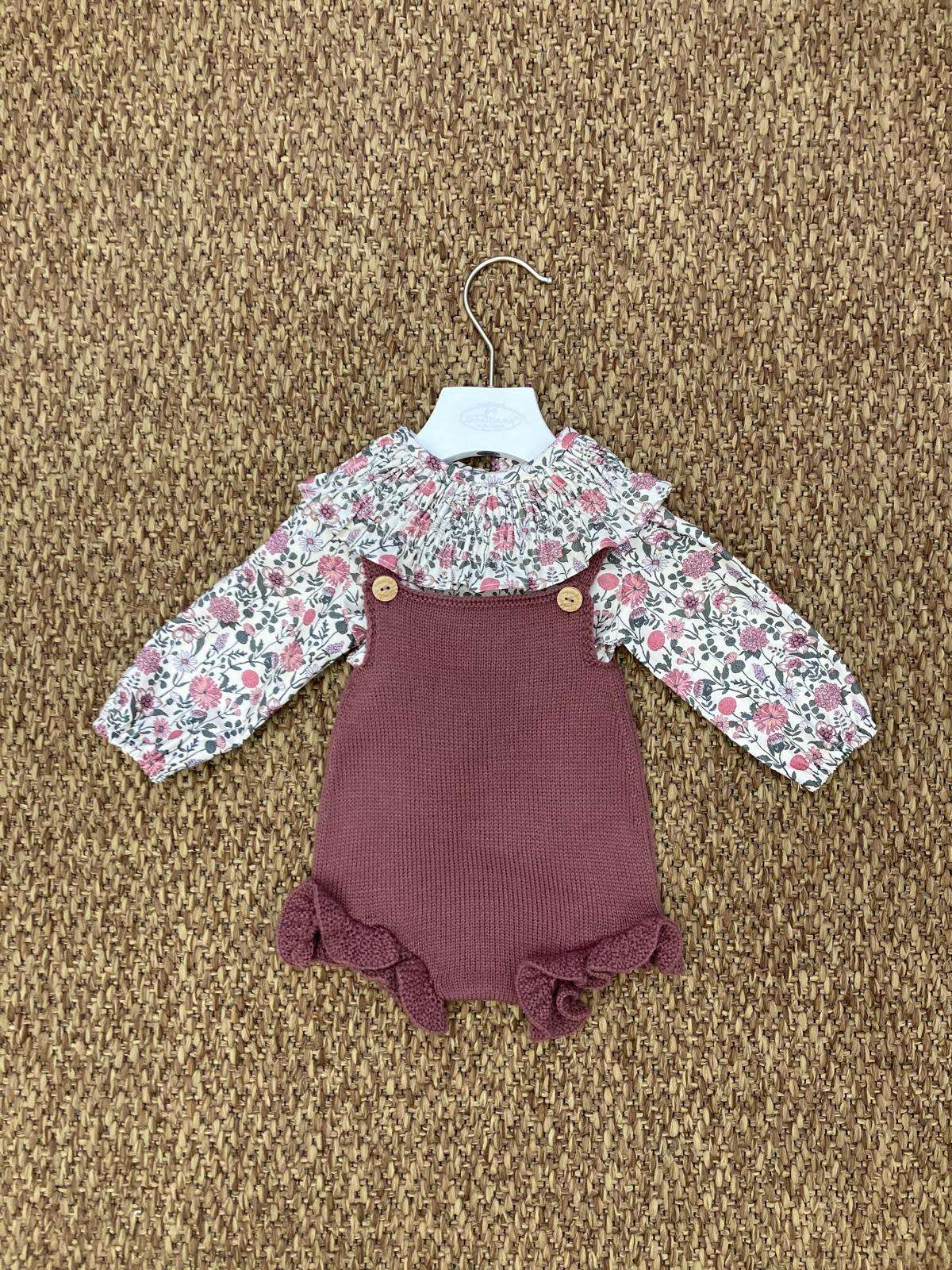 Completo neonata 2pz con blusa a fiori Yoedu