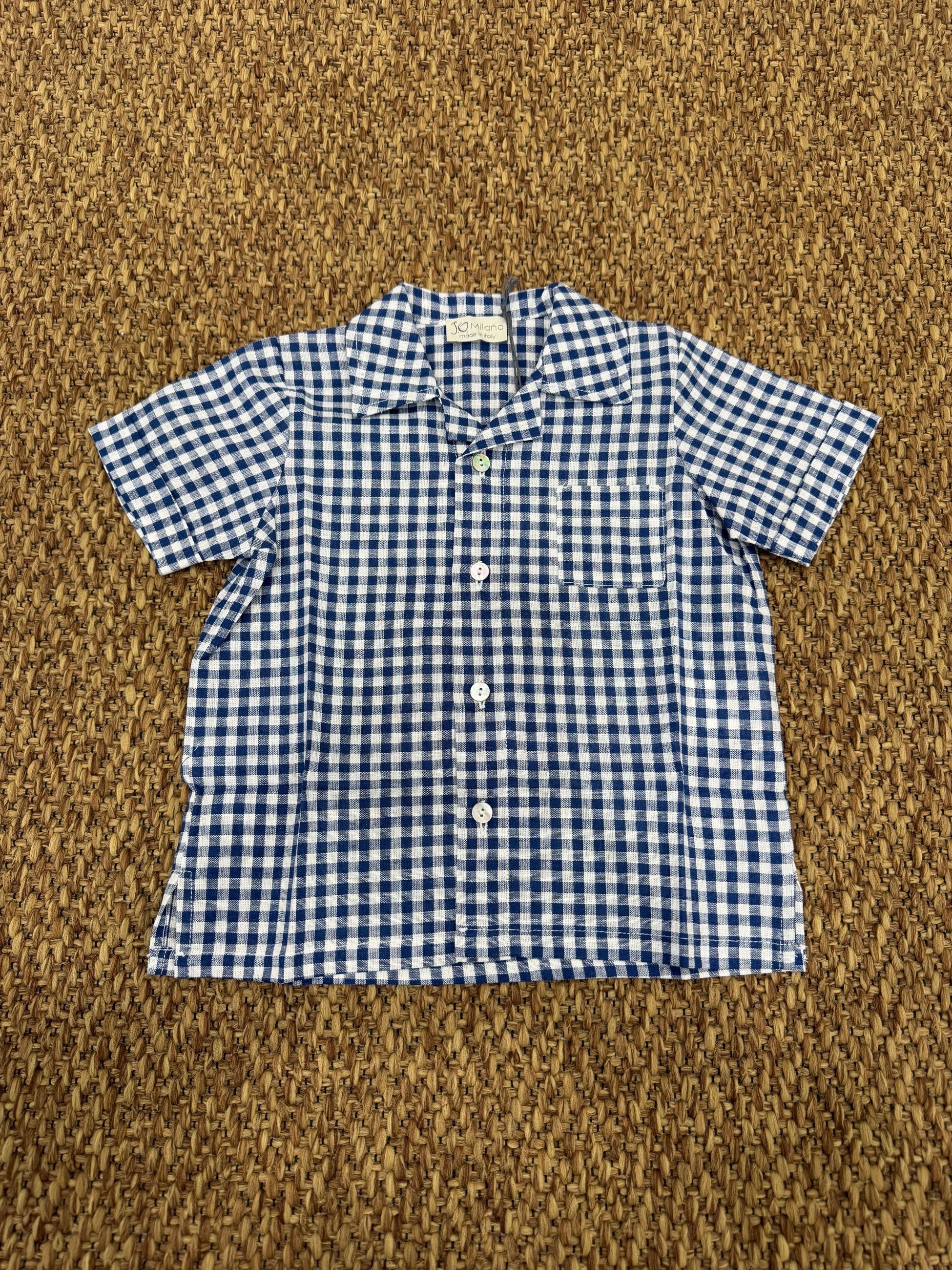 Camicia bambino mezza manica a quadretti Jo MIlano