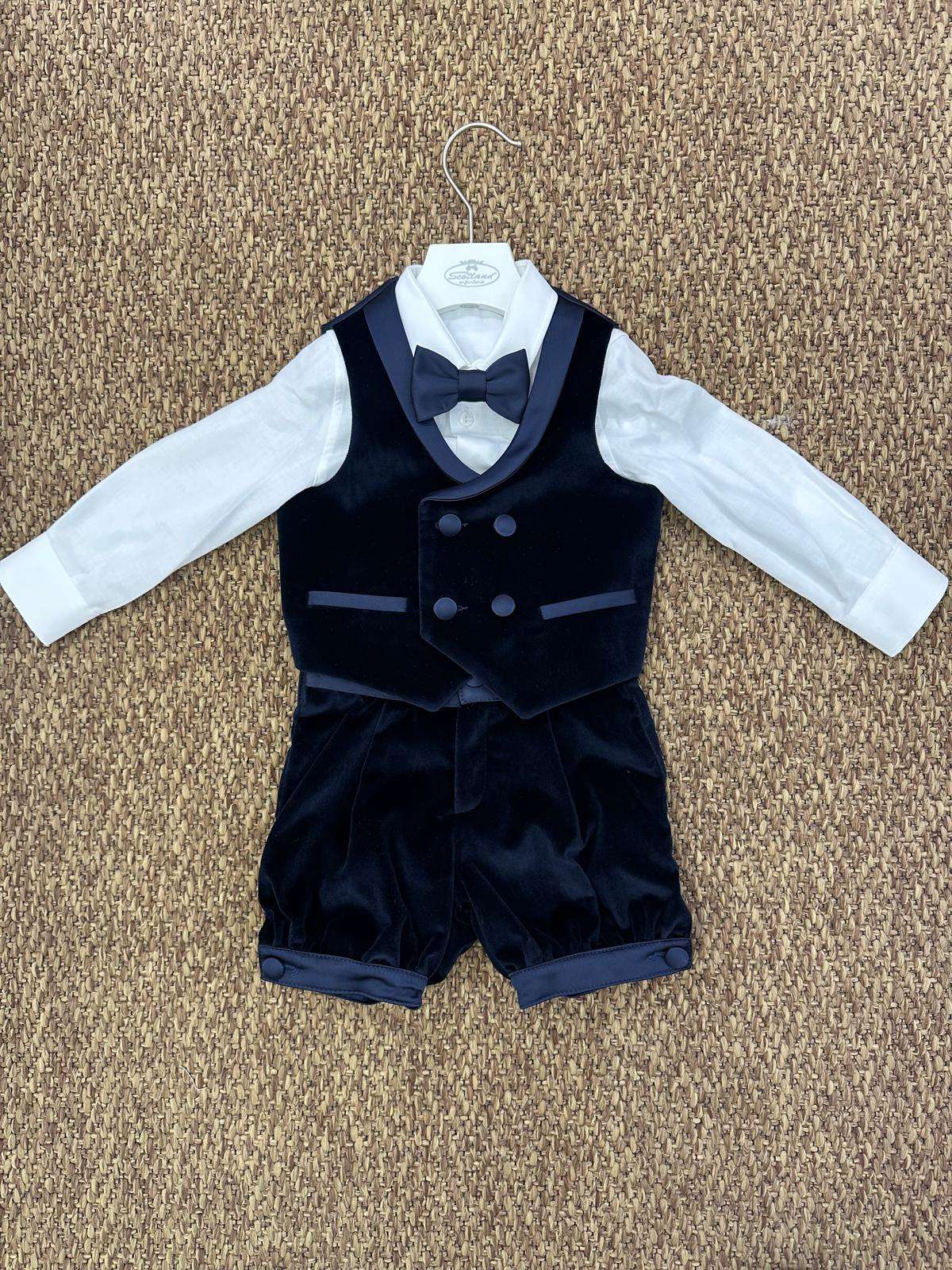 Completo bambino cerimonia 4pz in velluto Modì