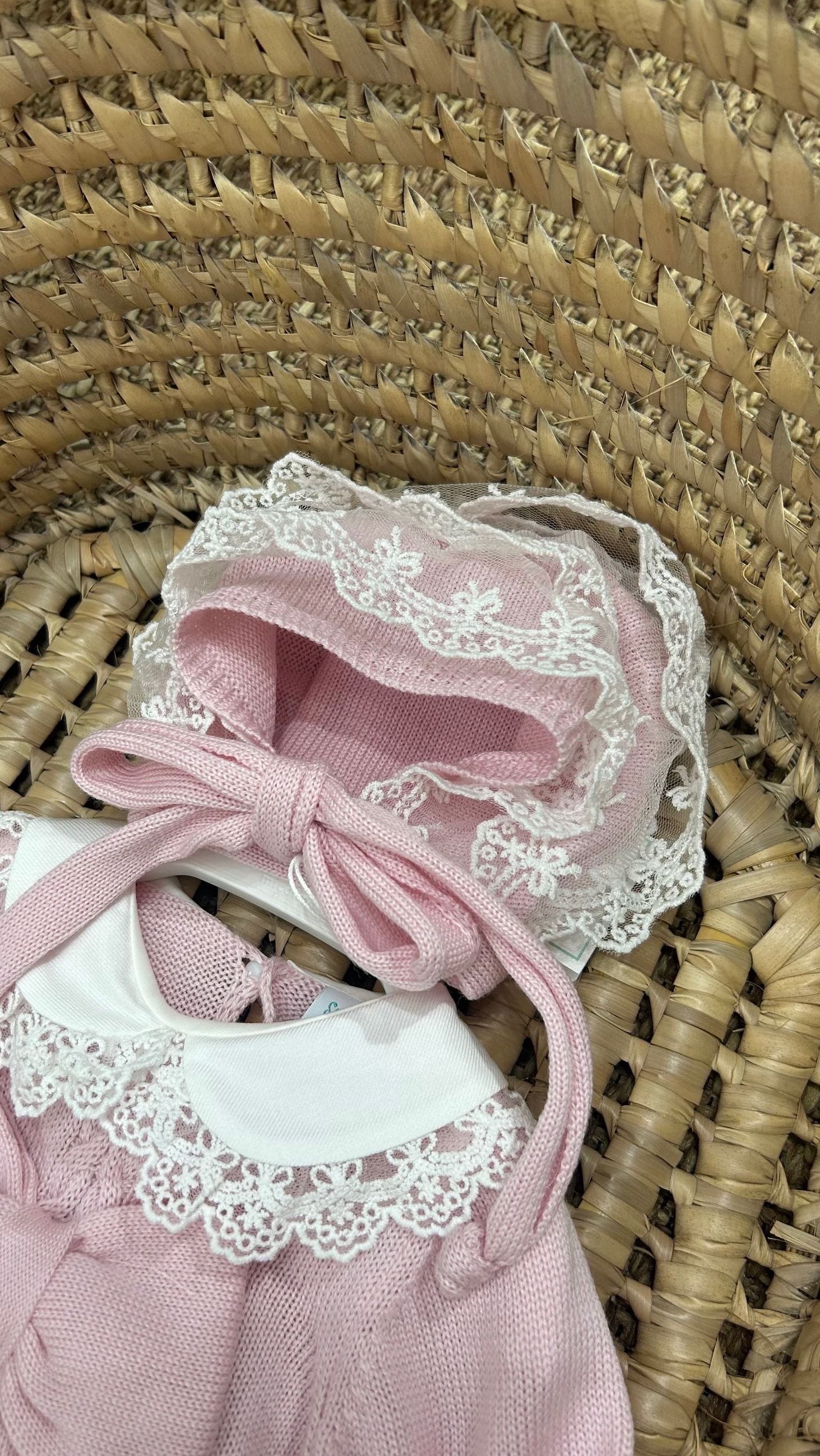 Completo neonata 2pz merletto Bebè di Almy