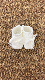 Babbucce neonata fiocco merletto Juliana