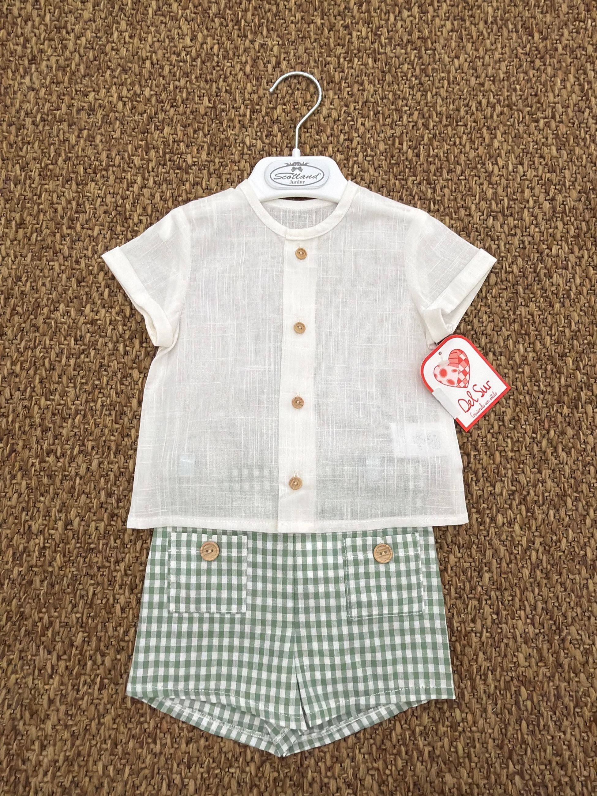 Completo bambino 2pz a quadretti Del Sur