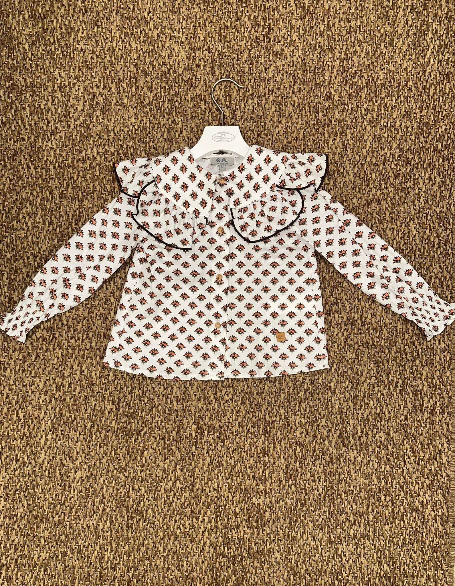 Camicia bambina a fantasia con collo volant Jose Varon