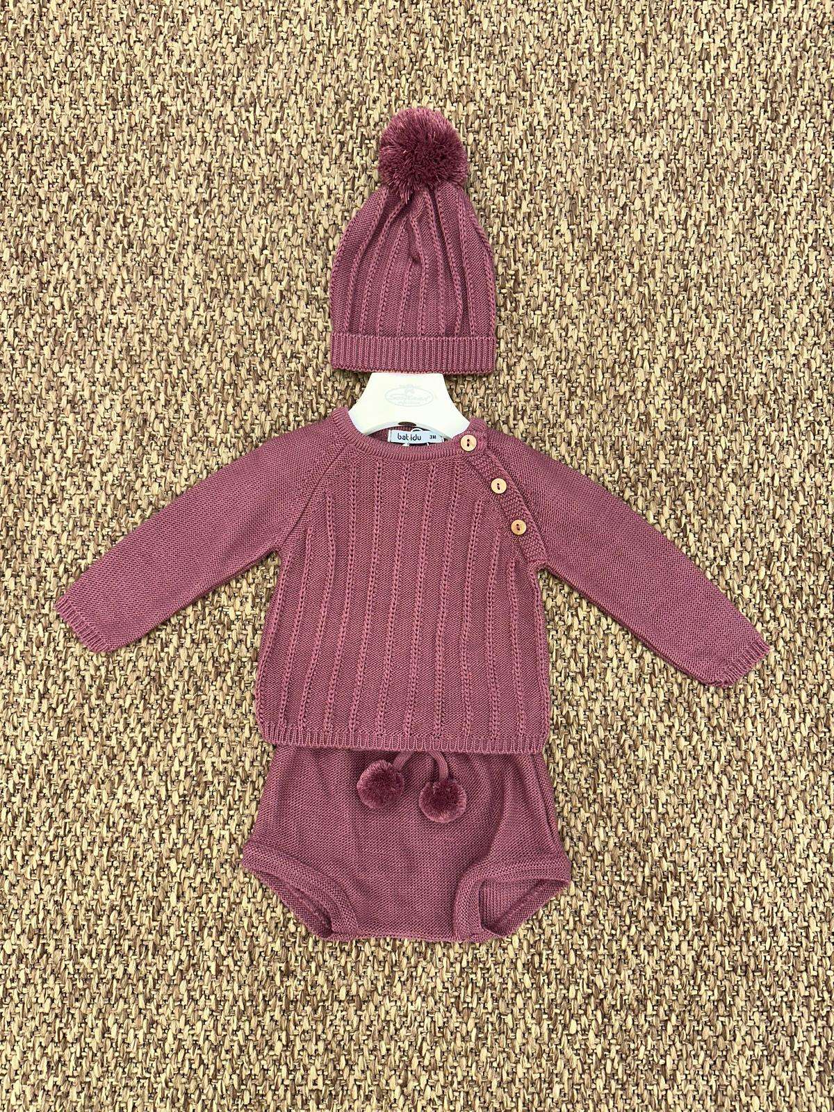 Completo neonata 2pz pon pon con cappellino Babidu