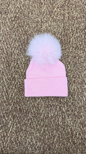 Cappello bimbi liscio con pon pon Enfant Made in Italy