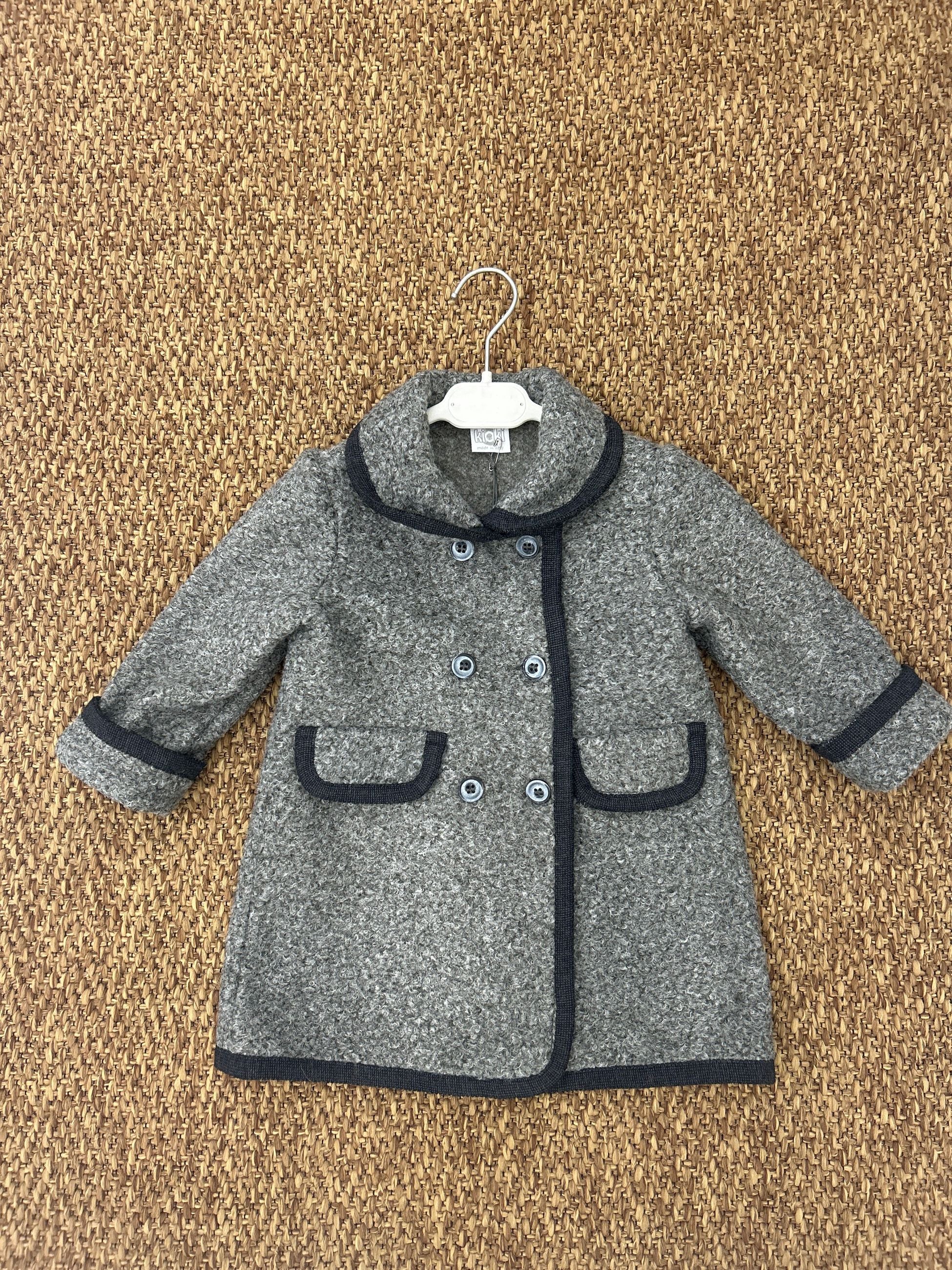 Cappottino bimba in lanacotta grigio Kioki