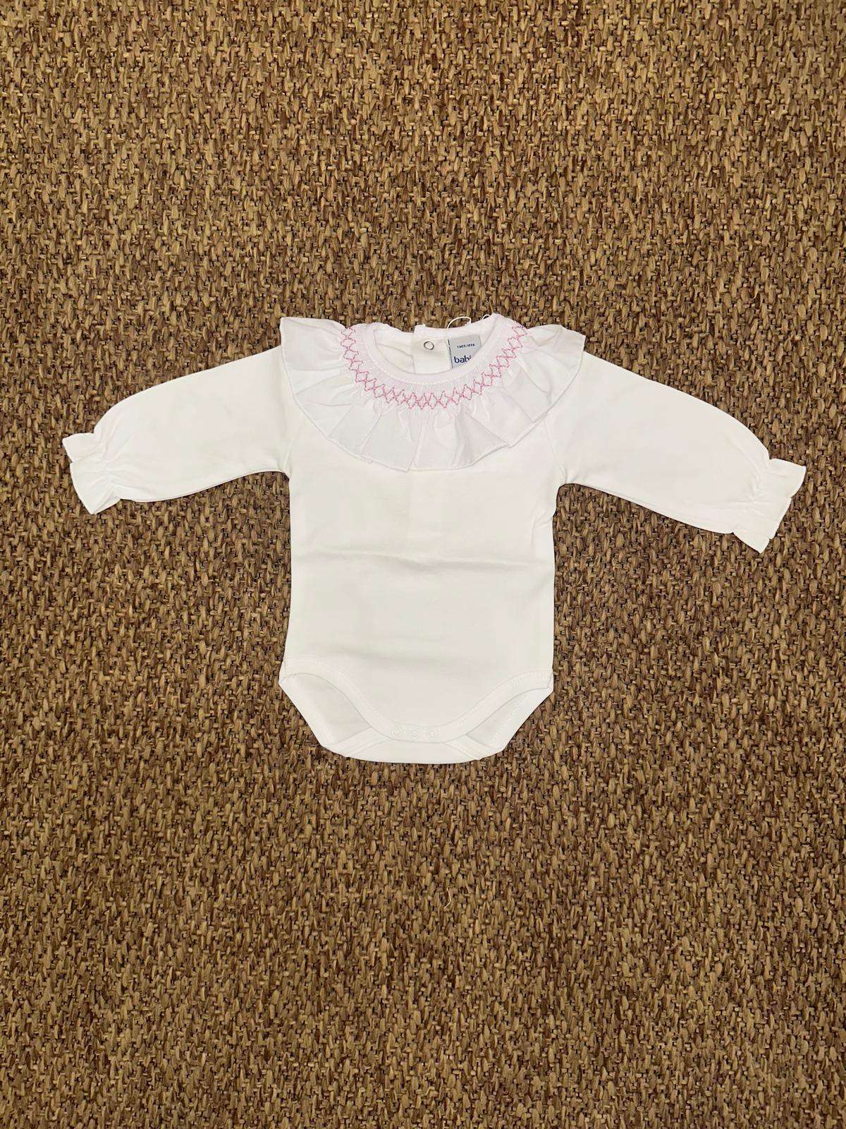 Body neonata con colletto rouches Babidu