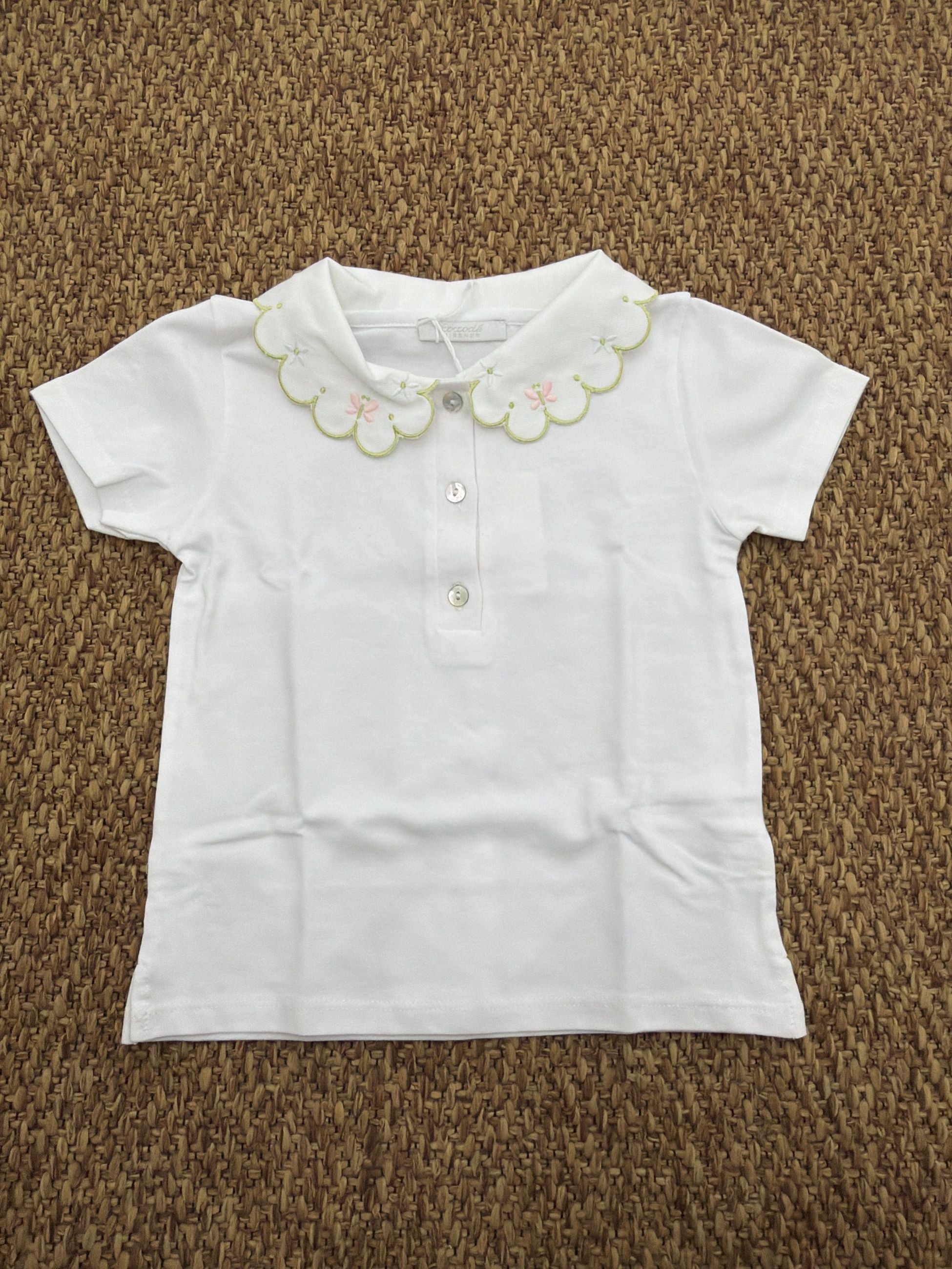 Polo bambina con collo a petali Cocodè