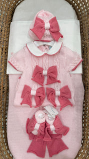 Completo Bimba 3 pezzi con fiocchi Bebè di Almy