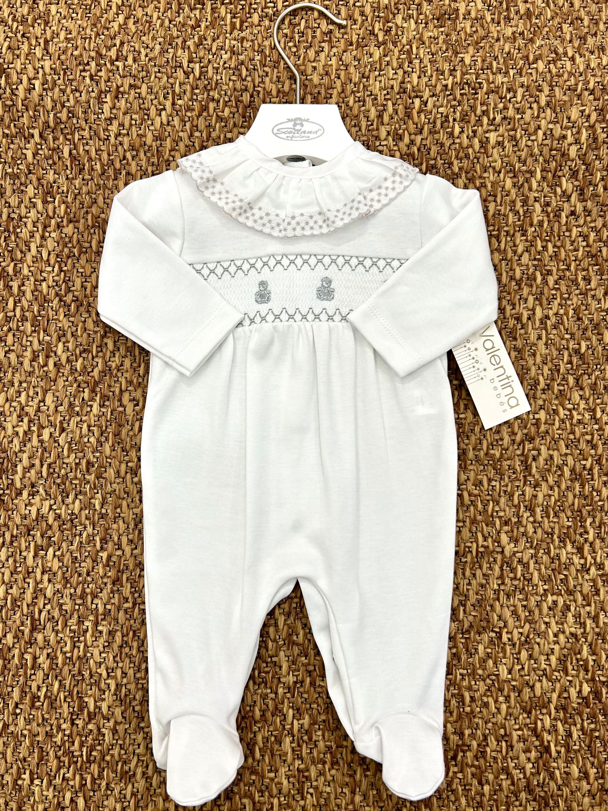 Tutina neonato con colletto volant e orsetti Valentina Bebes