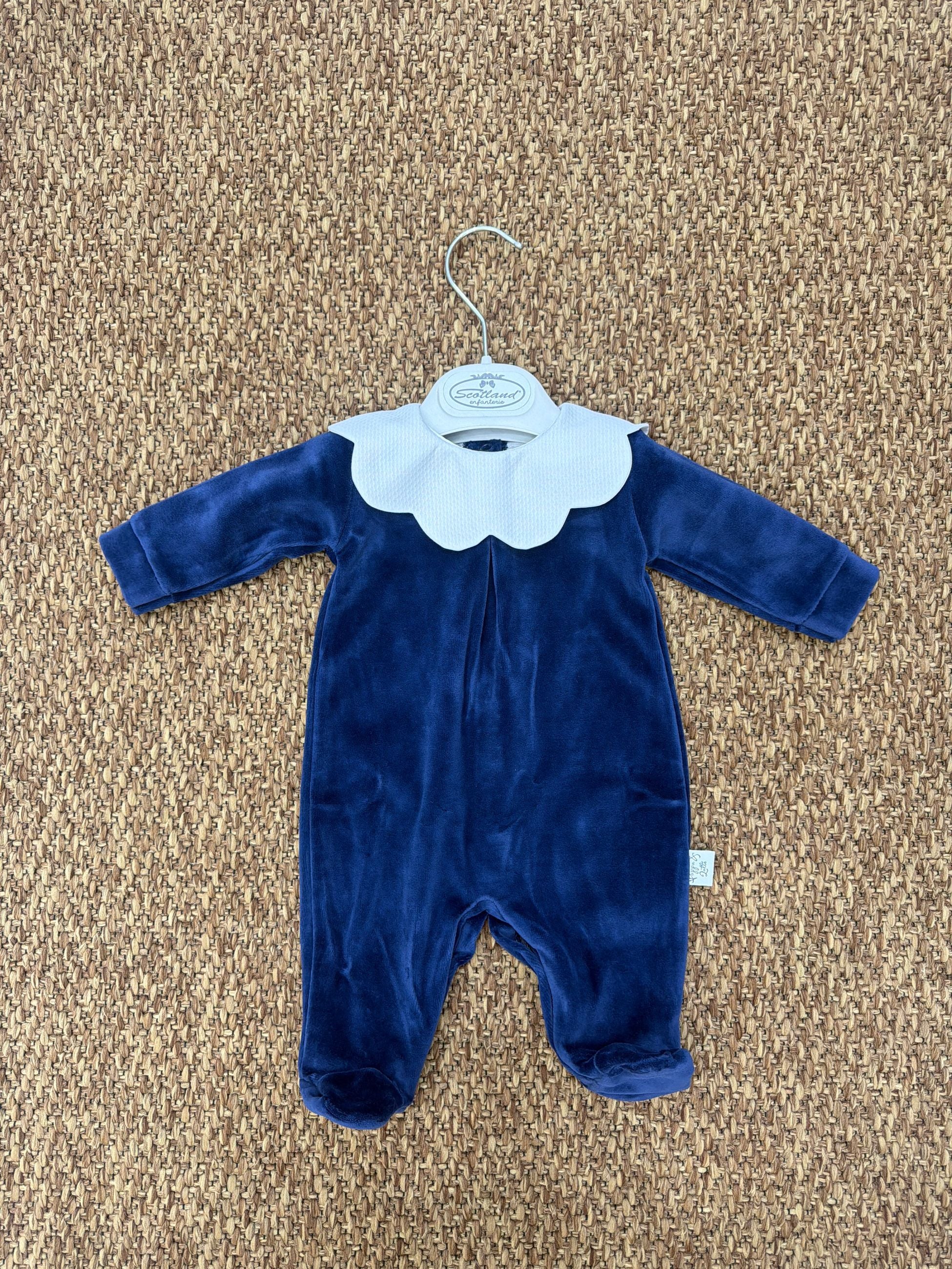 Tutina neonati in ciniglia collo petalo Pappa e Latte