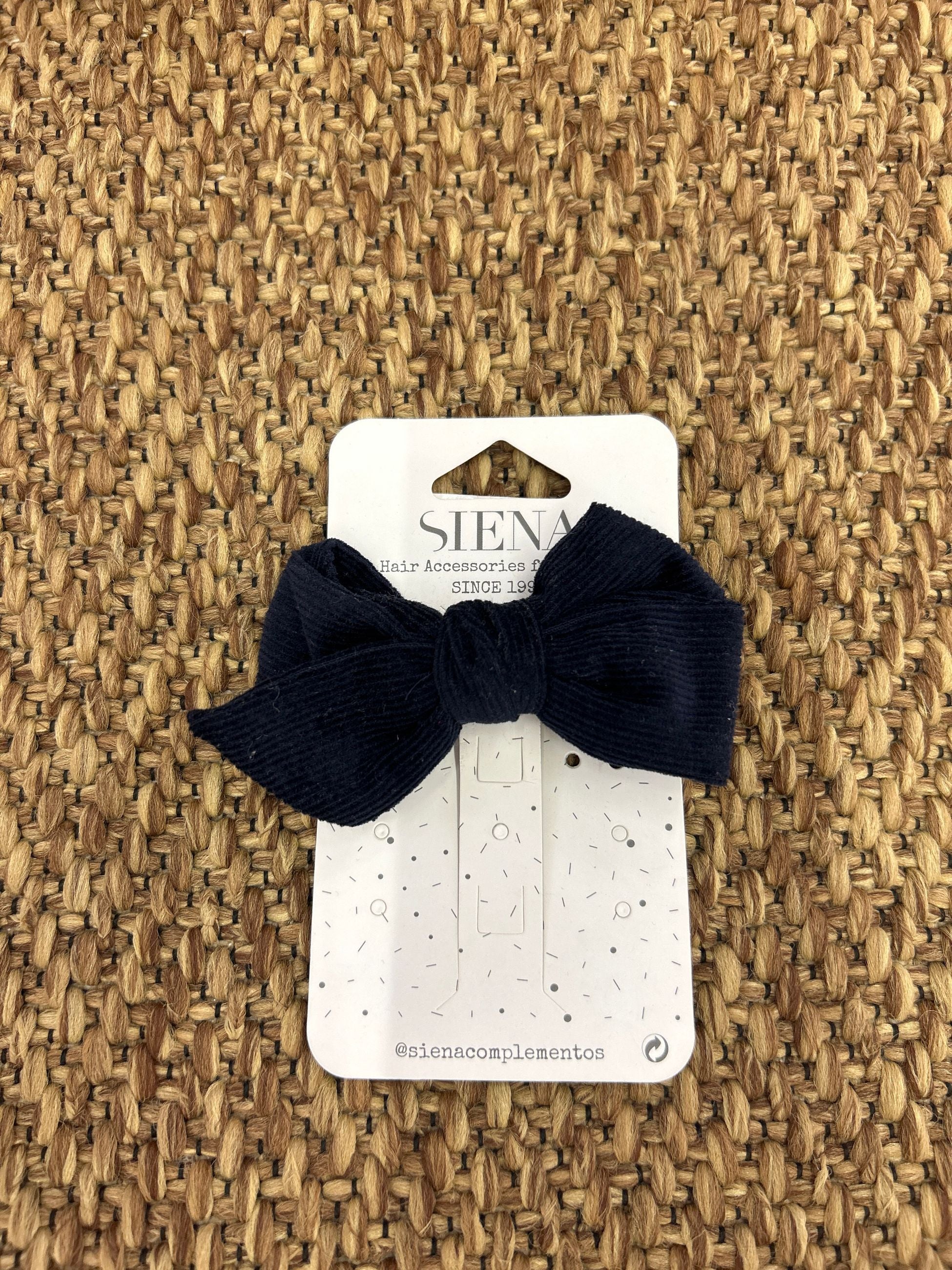 Molletta per capelli bimba fiocco in velluto a costine Siena