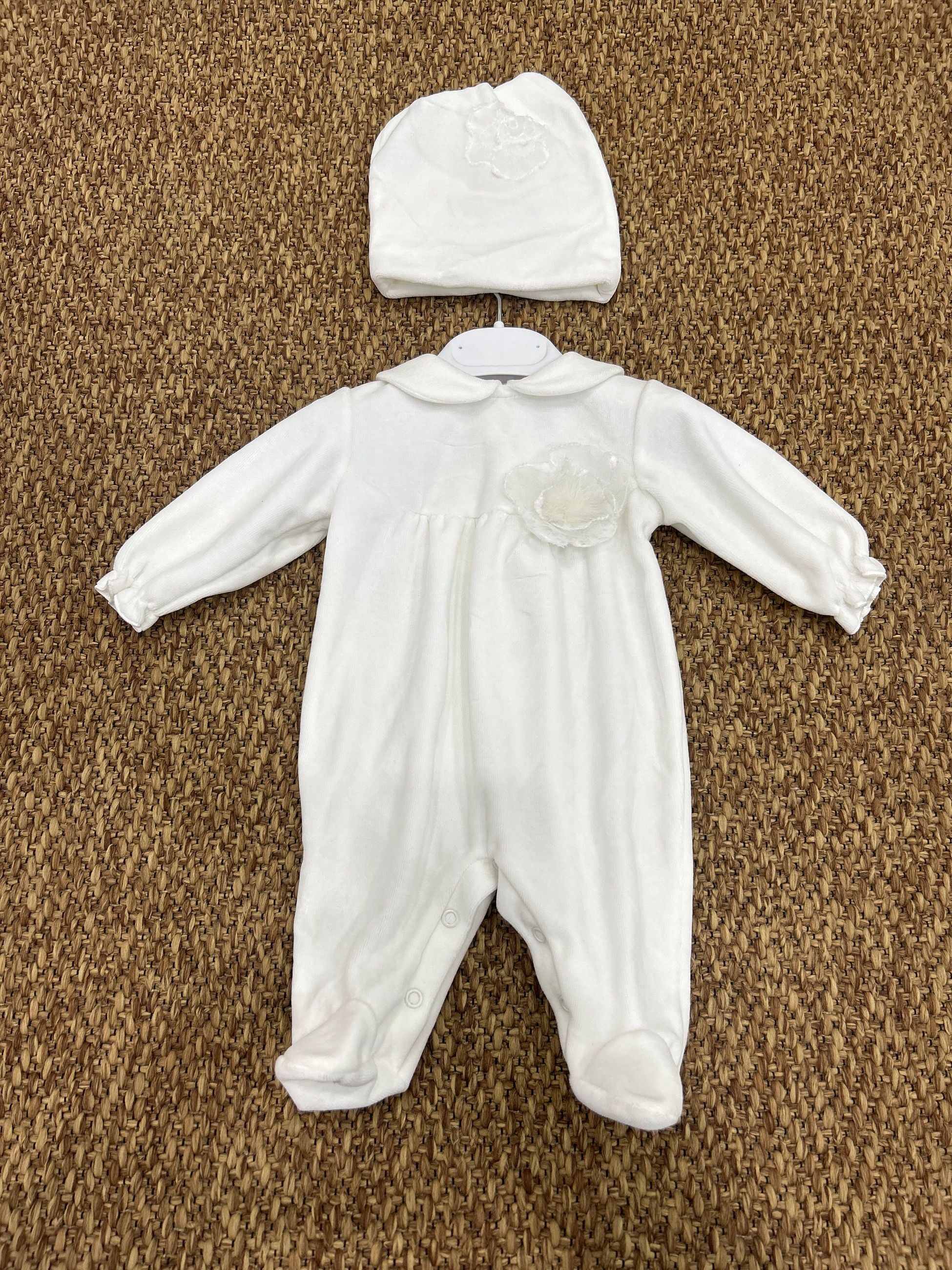 Tutina neonata e cappellino con rosa Teto&Tatta